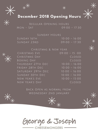 Christmas Opening Hours 2018
