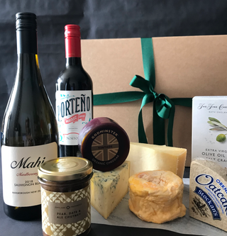 wine and cheese hamper from george and joseph cheesemongers