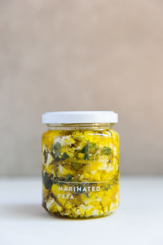 spice & green lemon thyme & za'atar marinated feta