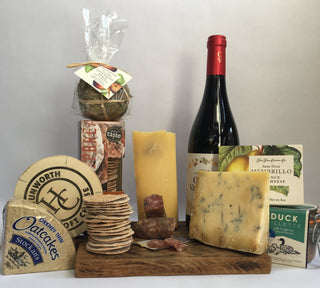 deluxe cheese, charcuterie and wine hamper