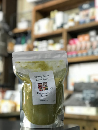 peppery pea and lentil fresh soup 