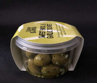 sweet basil and garlic olives from cumbria